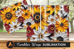 Colorful Paper Quilling Flowers Artistic Background Tumbler Product Image 1