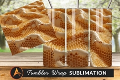 Golden Honeycomb Texture Abstract Tumbler Png Product Image 1
