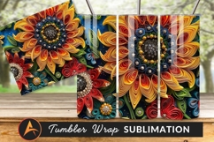 Quilled Paper Flowers Tumbler Png Design Product Image 1