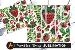 Strawberry Quilling Art Creative Background Design Tumbler Product Image 1