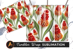 Quilled Flowers Seamless Pattern Tumbler Png Product Image 1