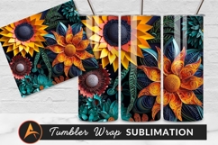 Abstract Floral Illustration Tumbler Png Design Product Image 1