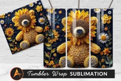 Quilled Teddy Bear With Sunflower Petals Artwork Tumbler Product Image 1