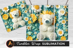 Floral Teddy Bear Spring Pastel Artwork Tumbler Png Product Image 1