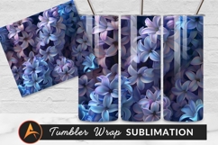 Blue Hyacinth Flowers Tumbler Png Background Product Image 1