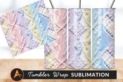Embossed Rainbow Pattern With Flower Details Tumbler Product Image 1