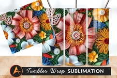 Quilled Paper Flowers Colorful Floral Arrangement Tumbler Product Image 1