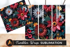 Quilling Flower Art Tumbler Png Graphic Product Image 1