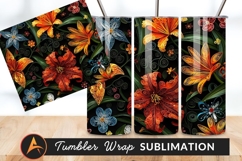 Floral Quilling Art Tumbler Png Background Design Product Image 1
