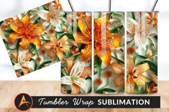 Floral Arrangement Orange White Lily Tumbler Png Product Image 1