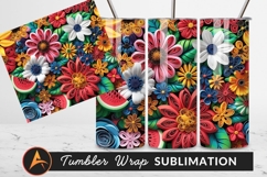 Quilled Paper Flowers Floral Art Tumbler Png Product Image 1