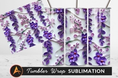 Purple Quilled Flowers Tumbler Png Background Product Image 1