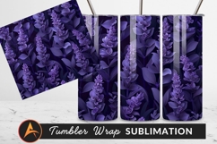Seamless Purple Floral Pattern Tumbler Png Product Image 1