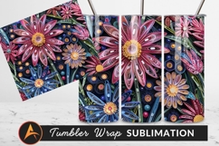 Quilled Paper Flower Art Tumbler Png Design Product Image 1