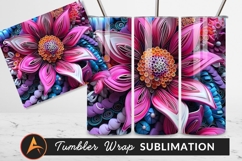 Colorful Floral Abstract Background Tumbler Png Design Product Image 1