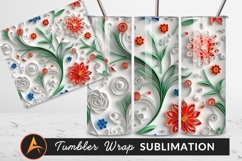 Quilling Paper Flowers Modern Floral Tumbler Png Product Image 1