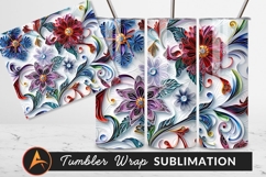 Paper Quilling Floral Art Tumbler Png Product Image 1
