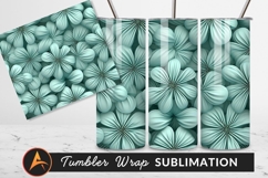 Turquoise Flowers 3D Render Tumbler Png Image Product Image 1