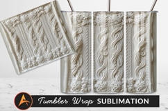White Floral Relief Pattern Tumbler Png Design Product Image 1