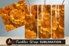 Yellow Daisy Flower Field Tumbler Png Design Product Image 1