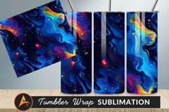 Abstract Cosmic Swirls With Stars Tumbler Png Product Image 1
