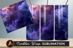 Tumbler Png Abstract Purple And Orange Smoke Tumbler Product Image 1