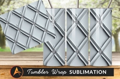 Silver Luxury Quilted Pattern Design Tumbler Png Product Image 1