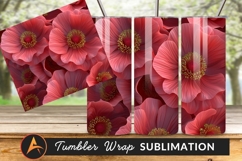 Red Poppy Flowers Pattern Elegant Floral Design Product Image 1