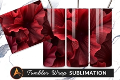 Abstract Red Floral Background Tumbler Png Product Image 1