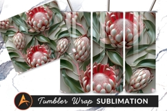 Elegant Protea Flowers And Leaves Pattern Design Product Image 1