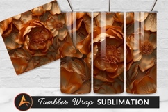 Golden Floral Background Tumbler Png Backdrop Product Image 1