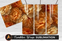 Warm Toned Floral Background For Tumbler Png Product Image 1