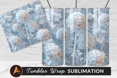 Elegant White Flower Field Tumbler Png Design Product Image 1
