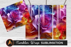 Colorful Abstract Roses Tumbler Png Background Product Image 1