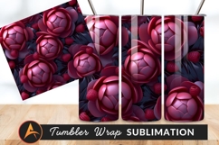 Pink Flowers And Raspberries Tumbler Png Design Product Image 1