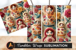 Matryoshka Dolls And Flowers Pattern Tumbler Png Product Image 1