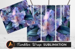 Lavender Rhododendron Blossoms Floral Design Tumbler Png Product Image 1