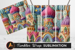 Elaborate Textile Art Of Fantasy Buildings Tumbler Png Product Image 1
