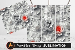 Elegant Roses Floral White And Red Flowers Tumbler Product Image 1
