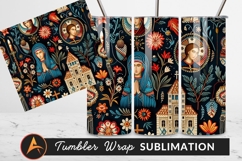 Ornate Religious Icons And Floral Tumbler Png Product Image 1