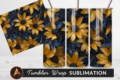 Golden And Black Sunflower Floral Arrangement Tumbler Png Product Image 1
