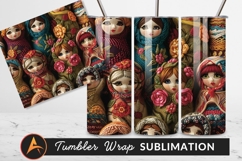 Textured Matryoshka Dolls With Floral Embellishments Tumbler Product Image 1