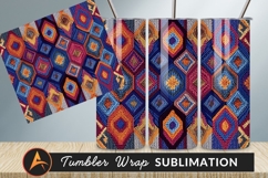 Colorful Knitted Geometric Tumbler Png Background Product Image 1