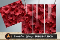 Crimson Hibiscus Flower Tumbler Png Background Product Image 1