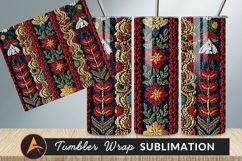 Floral Embroidery Art Detailed Texture Tumbler Png Product Image 1