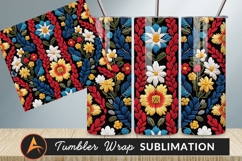Vibrant Embroidered Floral Pattern On Black Background Product Image 1