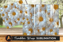 Elegant White Daisy Flower Field Pattern Tumbler Png Product Image 1