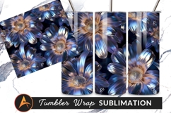 Metallic Flowers Dark Background Tumbler Png Product Image 1