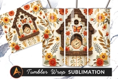 Ornate Cuckoo Clock With Floral Frame Tumbler Png Product Image 1