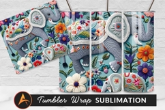 Decorated Elephants With Floral Pattern Tumbler Png Product Image 1